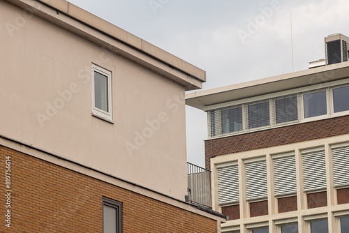 Modern house front in a big city