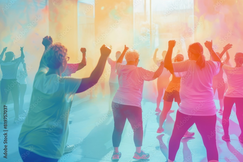 People of all ages are dancing at a party and having fun People of all ages are dancing at a party and having fun