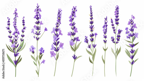 Aesthetic watercolor of lavender flowers Delicate romantic pattern on a white background. Generative AI