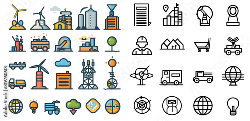 Pixel Perfect on Transparent Background, containing icons for industry, public sector, trade, etc