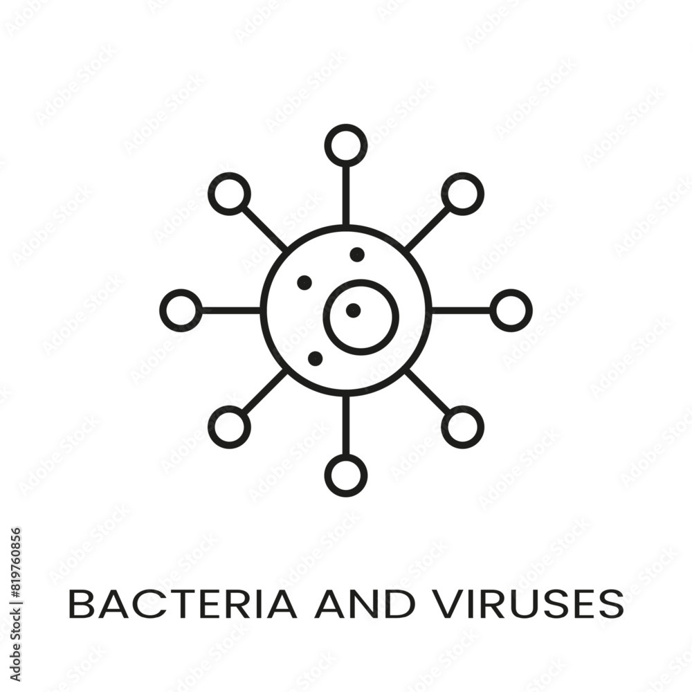 Viruses and bacteria line vector icon with editable stroke Viruses and bacteria line vector icon with editable stroke