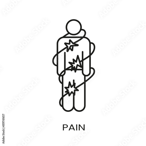 Pain line vector icon with editable stroke