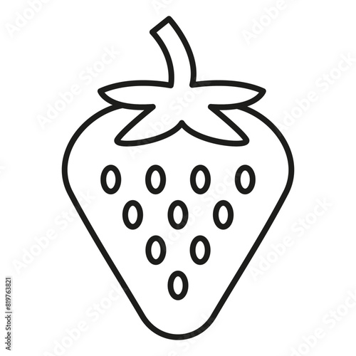 Illustration depicting a black strawberry icon on a white background