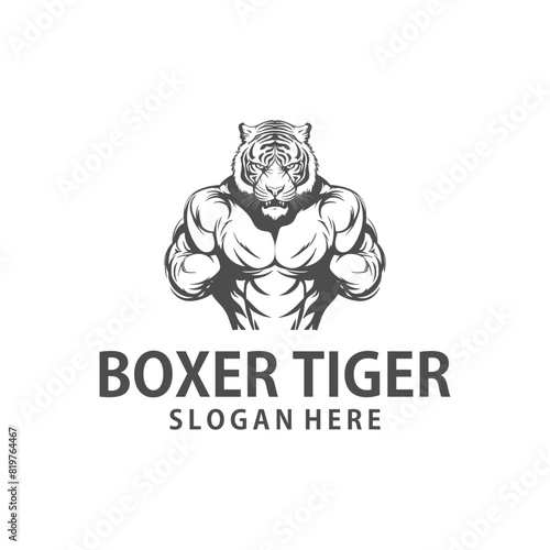 Tiger boxing, logo vector illustration