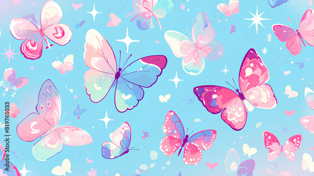set of cute, simple, beautifully colored butterflies set of cute, simple, beautifully colored butterflies