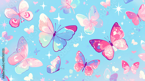 set of cute  simple  beautifully colored butterflies