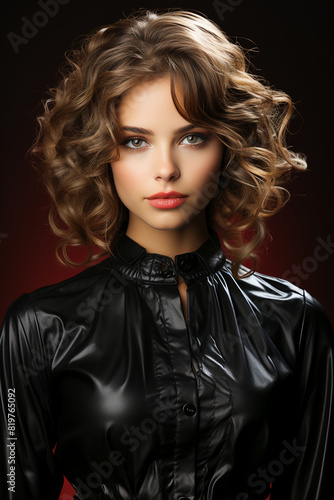 woman in black.  young beautiful woman.  Elegant beauty style