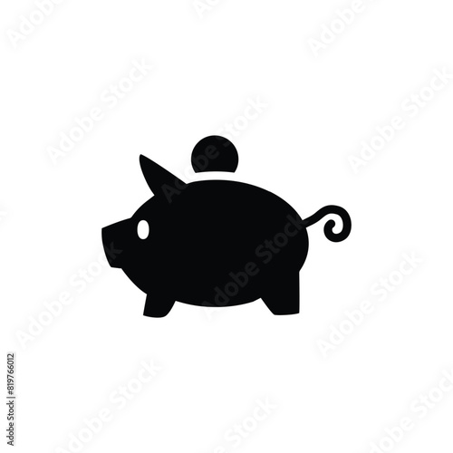 piggy bank solid icon vector design good for website or mobile app