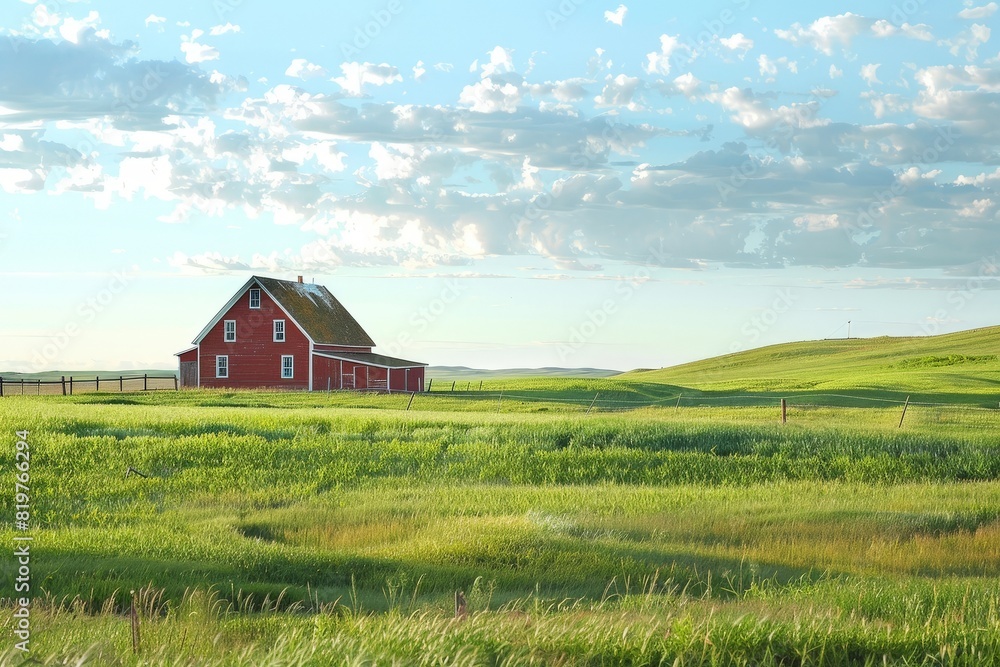 Tuscany - landscape with spring flowers. Beautiful simple AI generated image in 4K, unique.