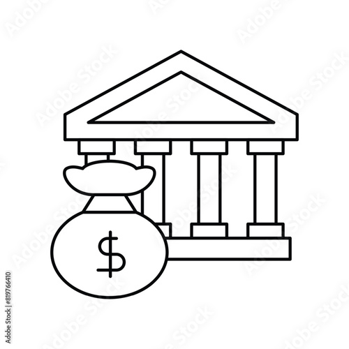 bank deposits outline icon thin vector design good for website or mobile app