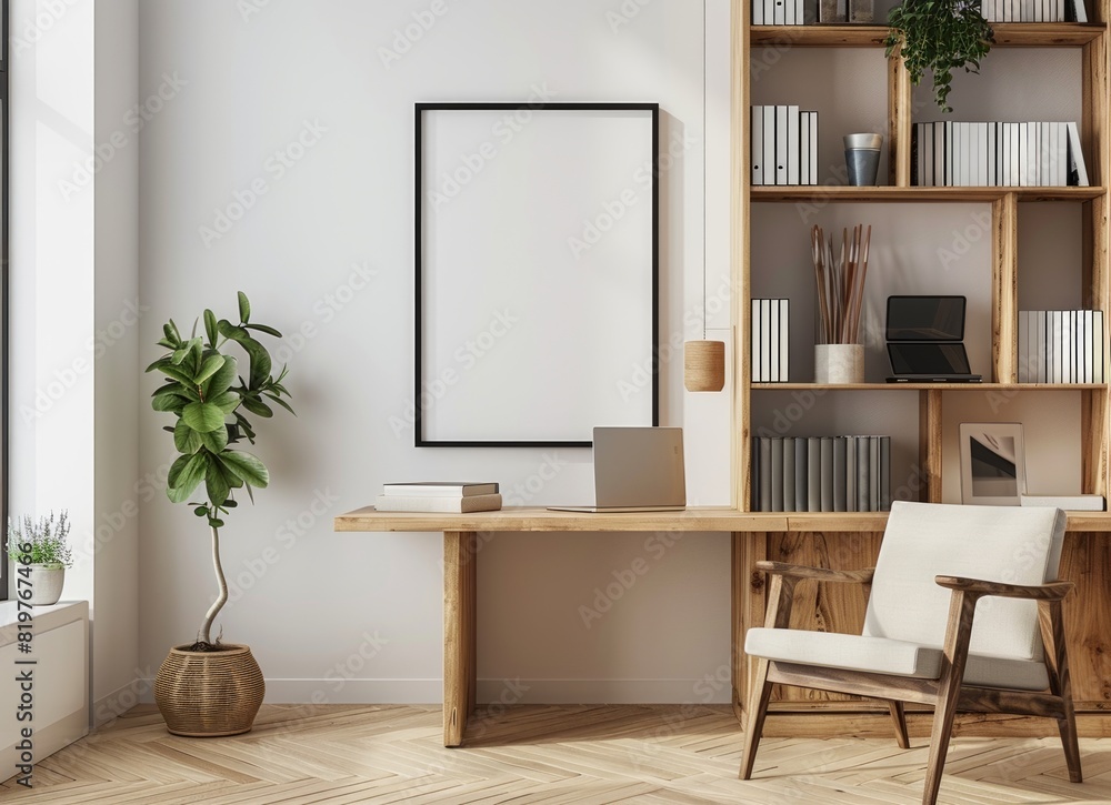 3D render Frame blank mockup. Study room wall poster mockup. Interior mockup with background. Modern interior design. 3D render Frame blank mockup. Study room wall poster mockup. Interior mockup with background. Modern interior design.