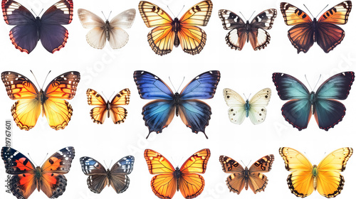 butterfly stickers collection set © EwaStudio