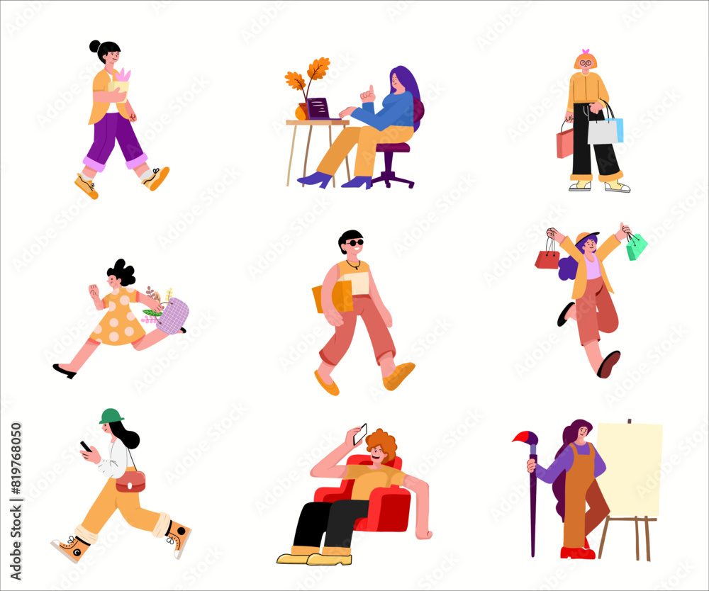 Obraz premium Flat Illustrations of people's business activities
