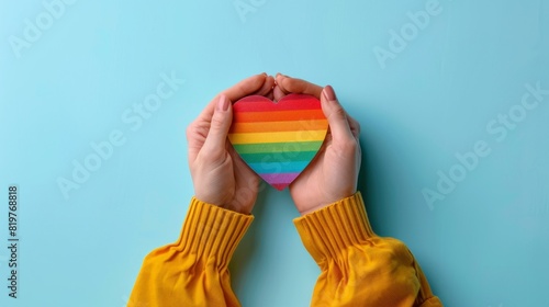 Show Your Love And Support For The Lgbtq+ Community With This Vibrant Rainbow Heart.
