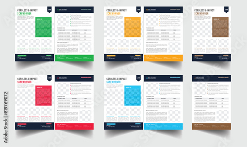 Technical Data Sheet layout template. Product Catalogue & modern a4 product catalog design template, Minimalist product brochure template design, A4 flyer, corporate flyer, business flyer, catalog