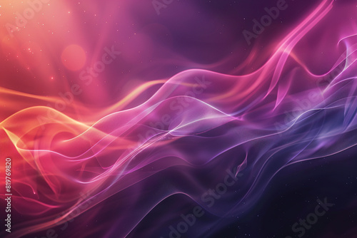 horizontal abstract image of a flowing delicate purple waves smoke stream background