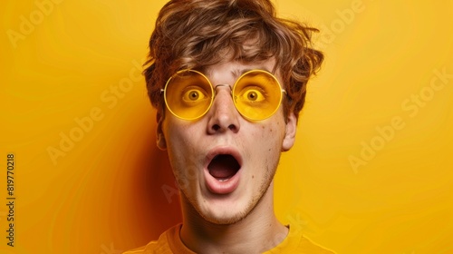 Young Man with Shocked Expression photo