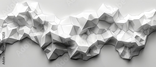 Abstract Geometric 3D Shapes in Monochrome.. photo