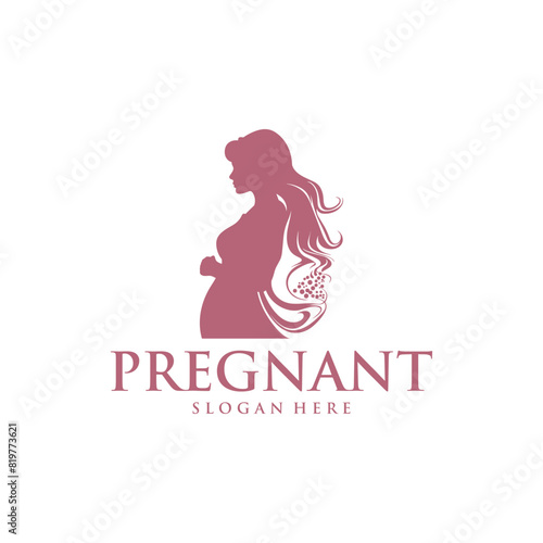 Pregnant woman logo vector illustration