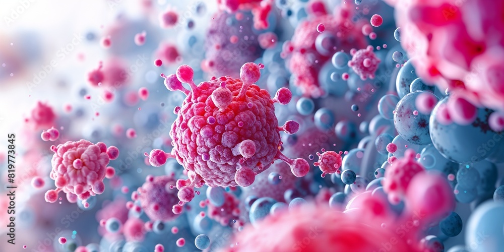 Macro Details of Virus Entry into Human Cells: Red and Blue Microbes in Focus
Macro Details of Virus Entry into Human Cells: Red and Blue Microbes in Focus