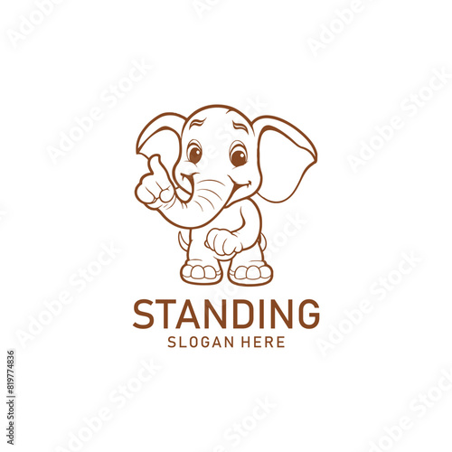 Cute elephant logo vector illustration