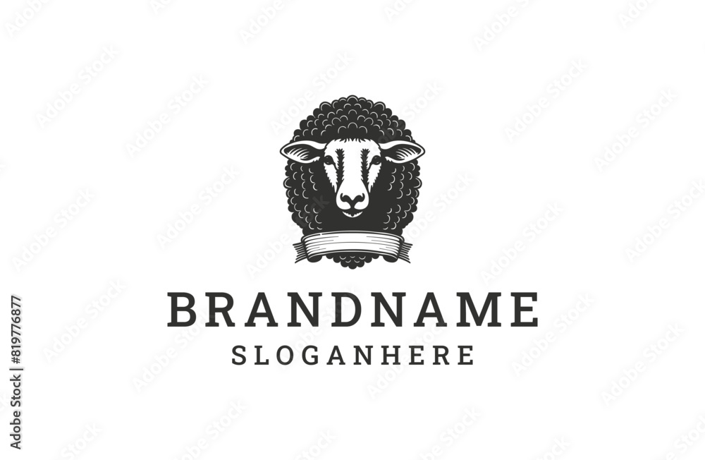 Head goat style logo icon design template flat vector Head goat style logo icon design template flat vector