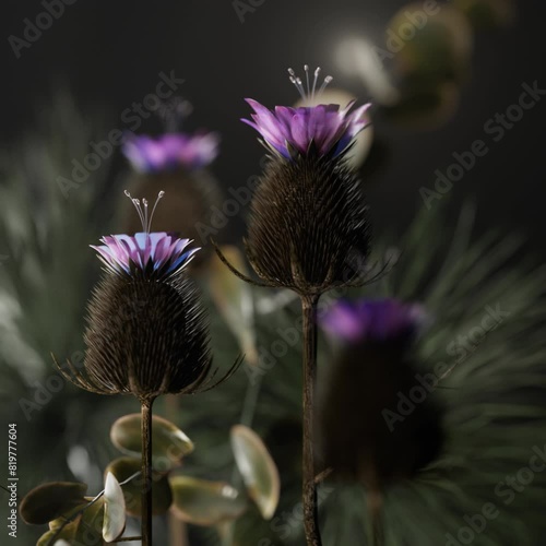 A fantastic flower blooms. 3D motion footage.
