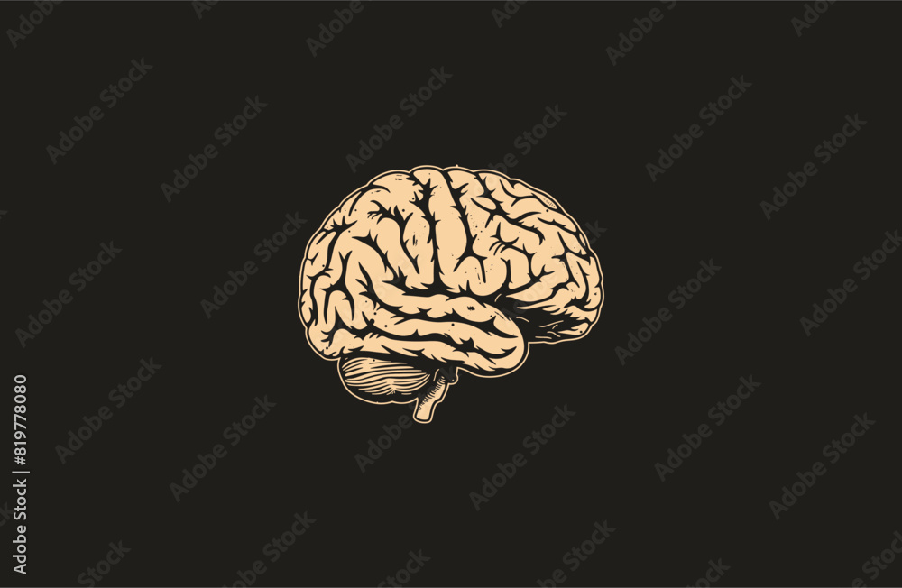 Brain style logo icon design template flat vector Brain style logo icon design template flat vector