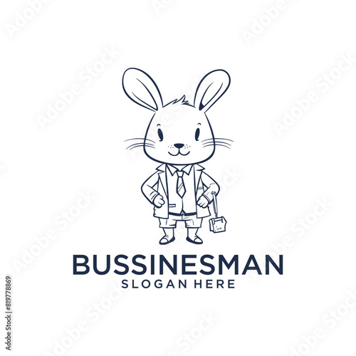 Bunny's fashionista logo vector illustration
