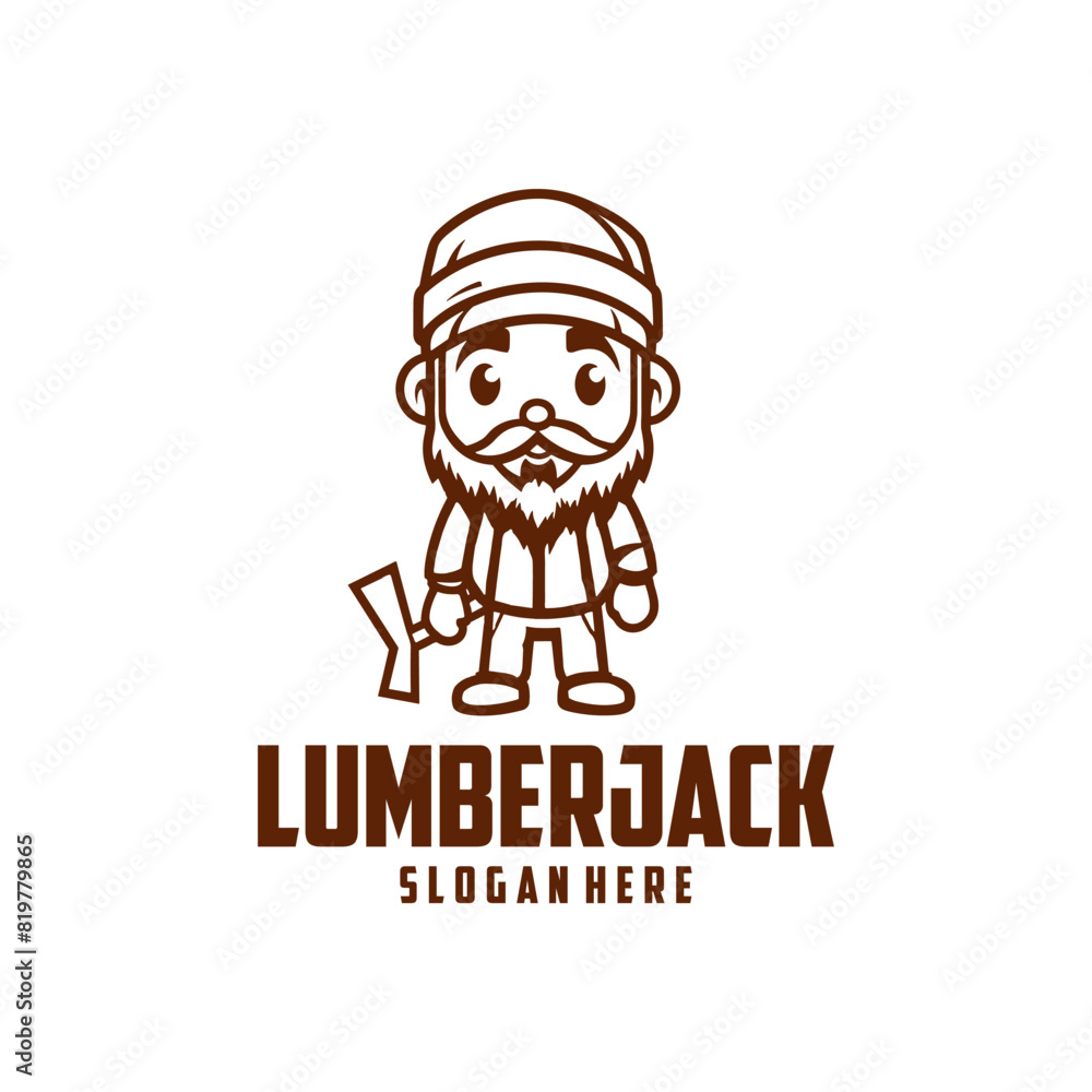 Lumberjack mascot logo vector illustration