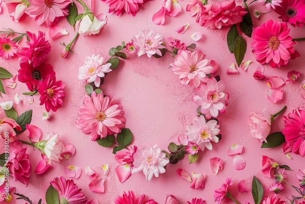 Drawing of a heart-shaped arch made of flowers. Backdrop with selective focus and copy space for the inscription. Beautiful simple AI generated image in 4K, unique. Drawing of a heart-shaped arch made of flowers. Backdrop with selective focus and copy space for the inscription. Beautiful simple AI generated image in 4K, unique.
