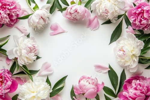 Drawing of a heart-shaped arch made of flowers. Backdrop with selective focus and copy space for the inscription. Beautiful simple AI generated image in 4K  unique.