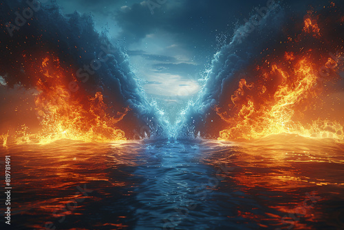 A duel between the elements - fire and water - with spectacular effects