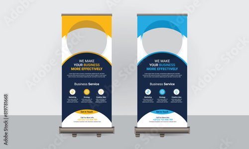 Business Roll Up Banner Set, Use Corporate Business, Agency, Travel, Gym, Fashion.