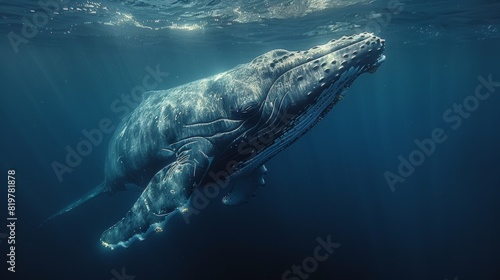 Photo of whales and dolphins underwater  photo