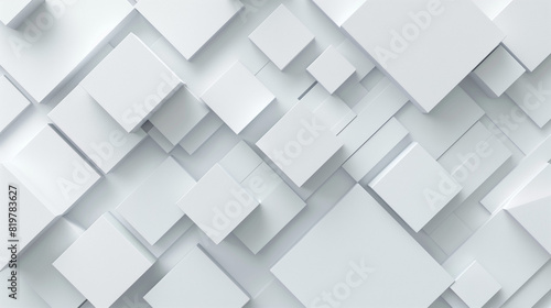 Abstract White Background With Squares and Rectangles