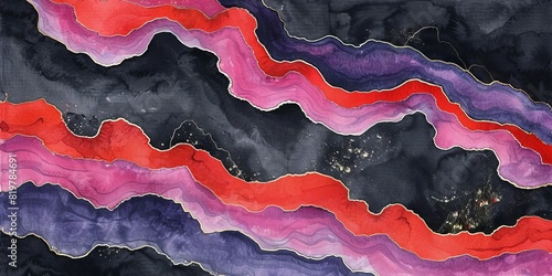 Abstract Marble Stone Pattern Texture with Gold and Multicolored Accents