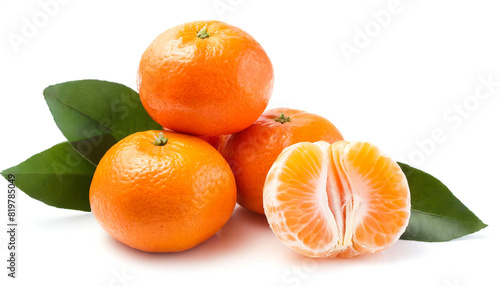 Mandarinen isoliert auf wei  en Hintergrund  Freisteller