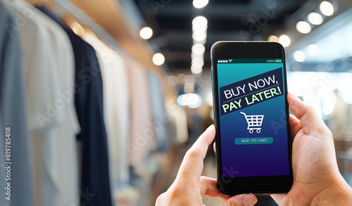 Photography BNPL Buy now pay later online shopping concept