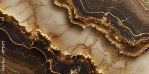 Abstract Marble Stone Pattern Texture with Gold and Multicolored Accents