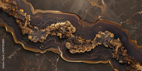 Abstract Marble Stone Pattern Texture with Gold and Multicolored Accents