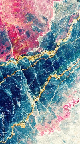 Abstract Marble Stone Pattern Texture with Gold and Multicolored Accents