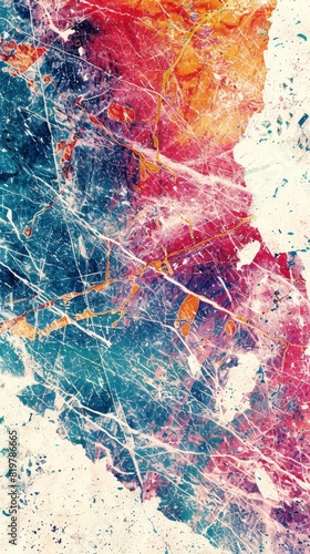 Abstract Marble Stone Pattern Texture with Gold and Multicolored Accents