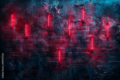 A neon background over a brick wall, high quality, high resolution