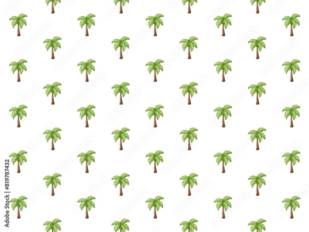 Hand Draw Summer Tropical Palm Tree Island, Seamless Pattern summer fruits , coconut tree, background, Pattern, Summer Hand Draw Summer Tropical Palm Tree Island, Seamless Pattern summer fruits , coconut tree, background, Pattern, Summer
