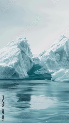 Wallpaper Mural A large ice block is floating in the ocean. The water is calm and the ice is reflecting the sky Torontodigital.ca