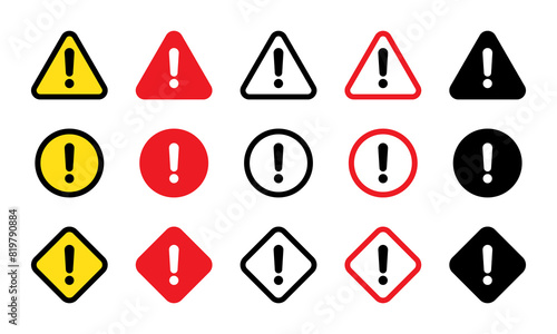 Caution signs. Danger  warning sign  attention sign. Danger icon  warning icon  attention icon.