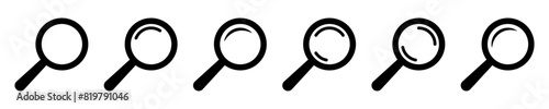 Search icon. Magnifying glass icon, magnifier or loupe sign.