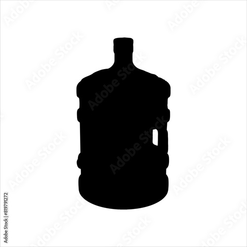 Big water bottle silhouette isolated on white background. Water bottle icon vector illustration design.