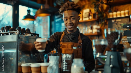 The Barista Serving Coffee
